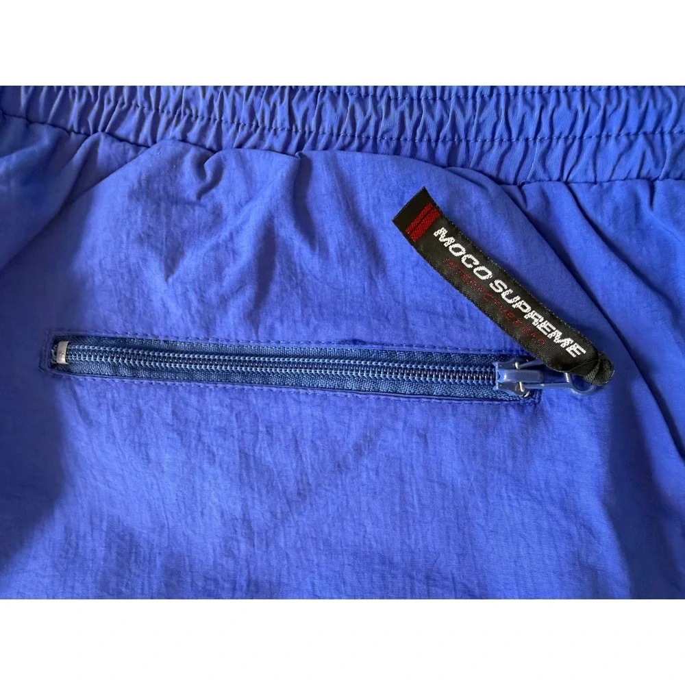 Moco Supreme Vintage Nylon Track Pants Mens XL Blue Windbreaker Joggers